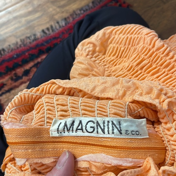 I.MAGNIN 1960s smocked mock neck midi dress - Picture 7 of 7